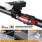 USB wiederaufladbares Fahrradlicht, Frontlicht, rotes Rücklicht, einfach zu installieren, 3 Modi, Fahrradzubehör für das Fahrrad - flohmarkt-deutschland.shop