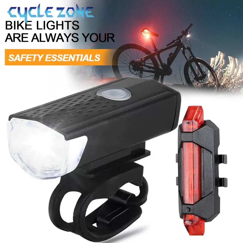 USB wiederaufladbares Fahrradlicht, Frontlicht, rotes Rücklicht, einfach zu installieren, 3 Modi, Fahrradzubehör für das Fahrrad - flohmarkt-deutschland.shop