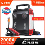 UTRAI 4 In 1 2000A Starthilfe Power Bank 16000 mAh 150 PSI Luftkompressor Reifenpumpe Tragbares Ladegerät Auto Booster Startgerät - flohmarkt-deutschland.shop