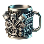 V8 Motor Kaffeetasse Edelstahl Harz kreativ Geschenk Auto Fan - flohmarkt-deutschland.shop