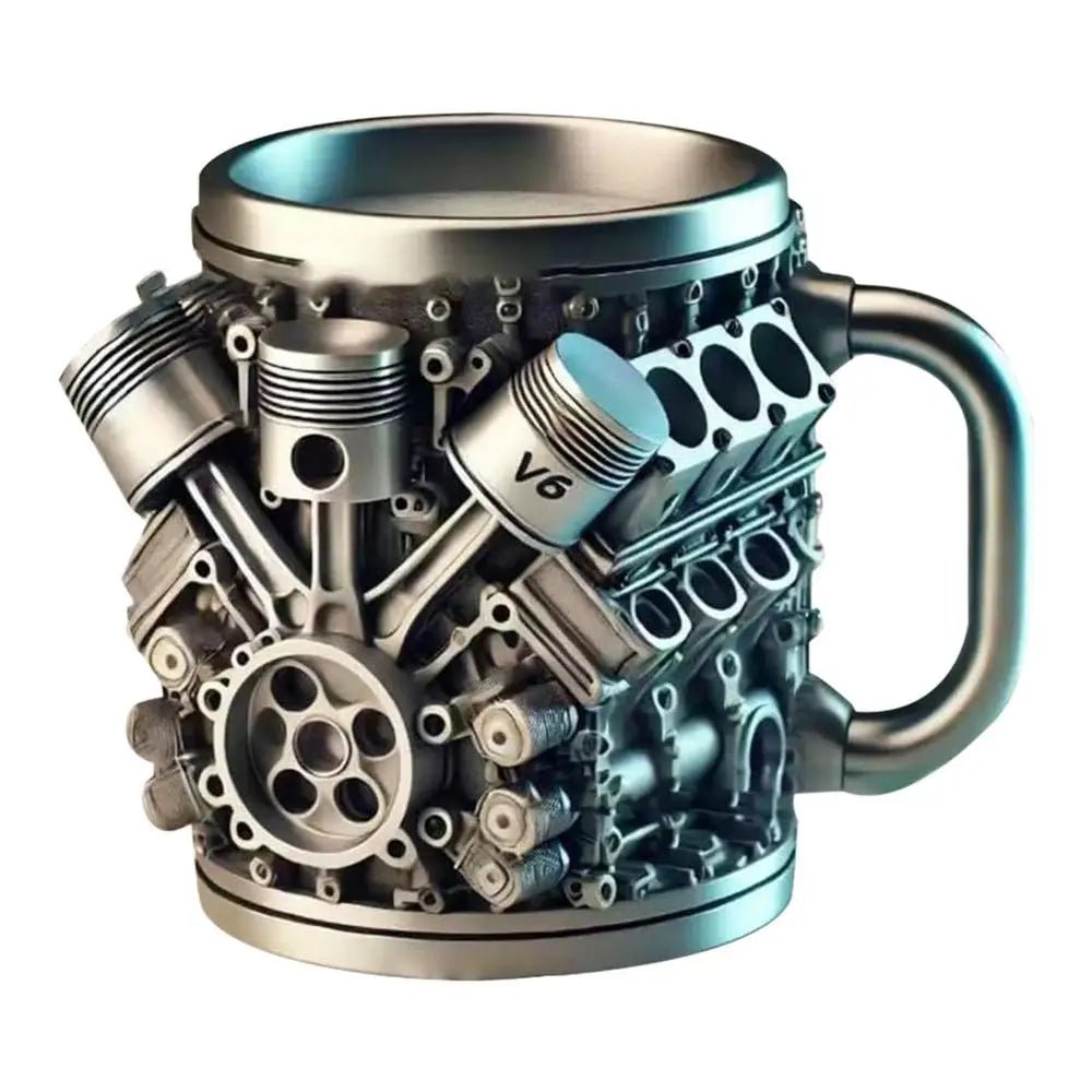 V8 Motor Kaffeetasse Edelstahl Harz kreativ Geschenk Auto Fan - flohmarkt-deutschland.shop