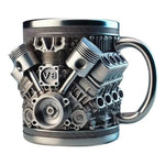 V8 Motor Kaffeetasse Edelstahl Harz kreativ Geschenk Auto Fan - flohmarkt-deutschland.shop
