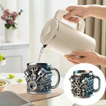 V8 Motor Kaffeetasse Edelstahl Harz kreativ Geschenk Auto Fan - flohmarkt-deutschland.shop