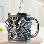 V8 Motor Kaffeetasse Edelstahl Harz kreativ Geschenk Auto Fan - flohmarkt-deutschland.shop
