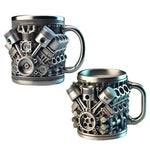 V8 Motor Kaffeetasse Edelstahl Harz kreativ Geschenk Auto Fan - flohmarkt-deutschland.shop