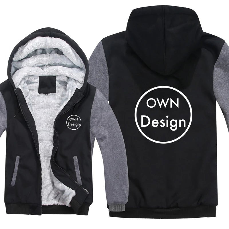 Verdicken Machen Sie Ihr Design Text Sweatshirt Herren Jacke Hoody Diy Logo Custom Design Hoodies Männer Coole Mantel - flohmarkt-deutschland.shop