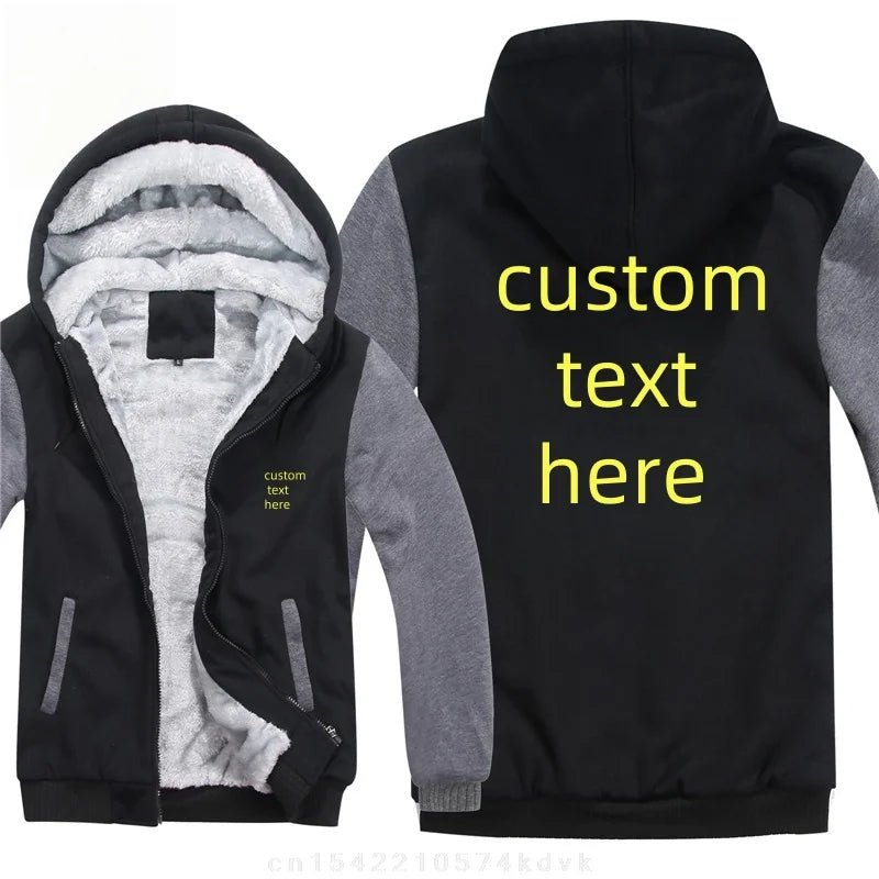 Verdicken Machen Sie Ihr Design Text Sweatshirt Herren Jacke Hoody Diy Logo Custom Design Hoodies Männer Coole Mantel - flohmarkt-deutschland.shop