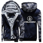 verdickte warme Jacke, Herbst und Winter, VOLCOM-Druck, Herren-Baumwollfutter, bequemer Mantel, beliebte Hoodies - flohmarkt-deutschland.shop