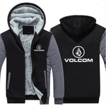 verdickte warme Jacke, Herbst und Winter, VOLCOM-Druck, Herren-Baumwollfutter, bequemer Mantel, beliebte Hoodies - flohmarkt-deutschland.shop