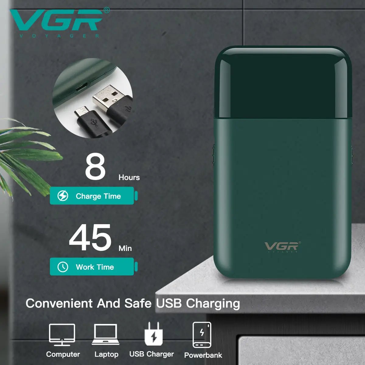 VGR V-390 mini single blade cordless beard trimmer razor rechargeable foil electric face body shaver for men Convenient razor - flohmarkt-deutschland.shop