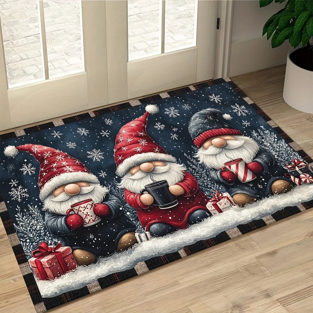 VIKAMA Weihnachtszwerg Fußmatte – innen & außen, Willkommensmatte - flohmarkt-deutschland.shop