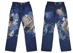 Vintage Japanese Selvedge Jeans Man Y2K High-end Brand Natural Indigo Dip Dyeing Harajuku Mopping Pants - flohmarkt-deutschland.shop