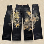 Vintage Japanese Selvedge Jeans Man Y2K High-end Brand Natural Indigo Dip Dyeing Harajuku Mopping Pants - flohmarkt-deutschland.shop