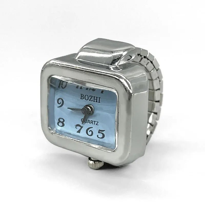 Vintage Punk Finger Uhr Mini Gummiband Legierung Uhren Paar Ringe Schmuck Uhr Retro Römischen Quarzuhr Ringe Frauen Männer - flohmarkt-deutschland.shop