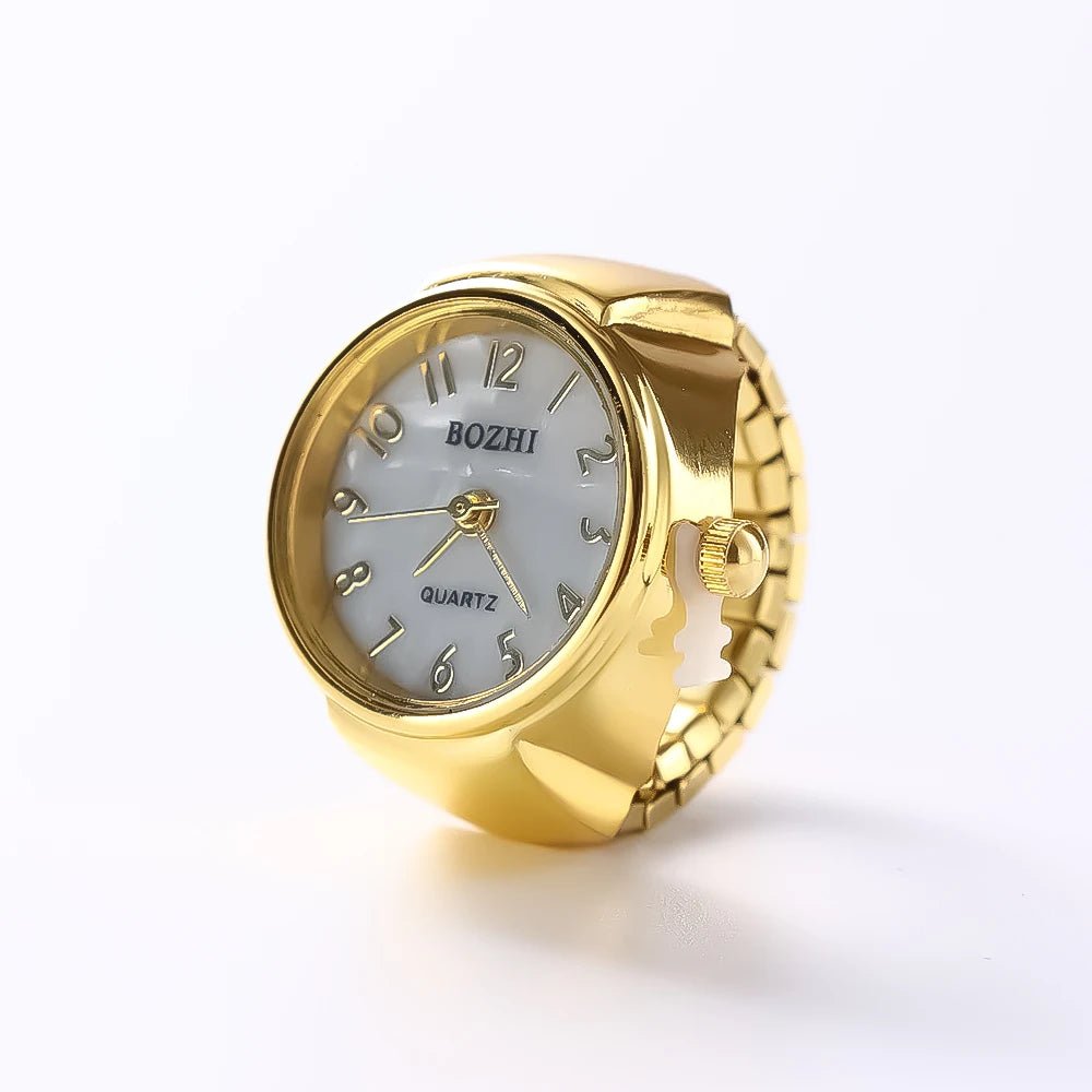 Vintage Punk Finger Uhr Mini Gummiband Legierung Uhren Paar Ringe Schmuck Uhr Retro Römischen Quarzuhr Ringe Frauen Männer - flohmarkt-deutschland.shop