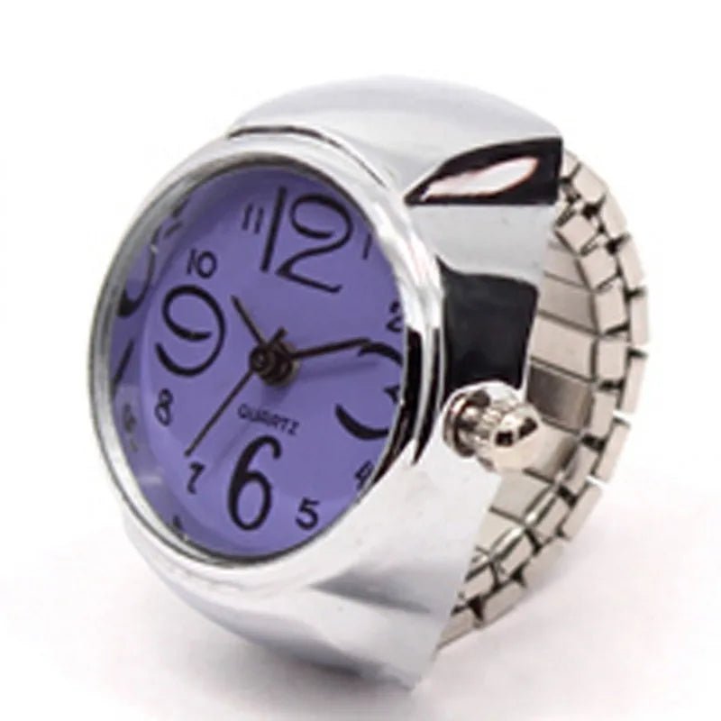 Vintage Punk Finger Uhr Mini Gummiband Legierung Uhren Paar Ringe Schmuck Uhr Retro Römischen Quarzuhr Ringe Frauen Männer - flohmarkt-deutschland.shop