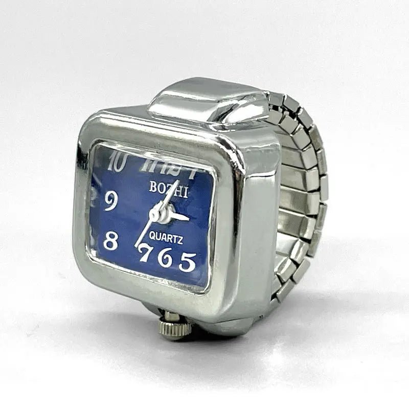 Vintage Punk Finger Uhr Mini Gummiband Legierung Uhren Paar Ringe Schmuck Uhr Retro Römischen Quarzuhr Ringe Frauen Männer - flohmarkt-deutschland.shop