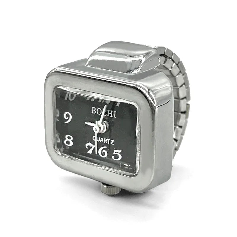 Vintage Punk Finger Uhr Mini Gummiband Legierung Uhren Paar Ringe Schmuck Uhr Retro Römischen Quarzuhr Ringe Frauen Männer - flohmarkt-deutschland.shop