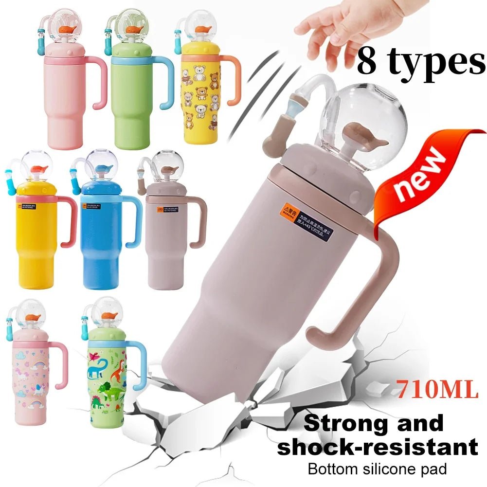 Wal Trinkbecher Edelstahl 710ml Strohhalm auslaufsicher kreativ - flohmarkt-deutschland.shop