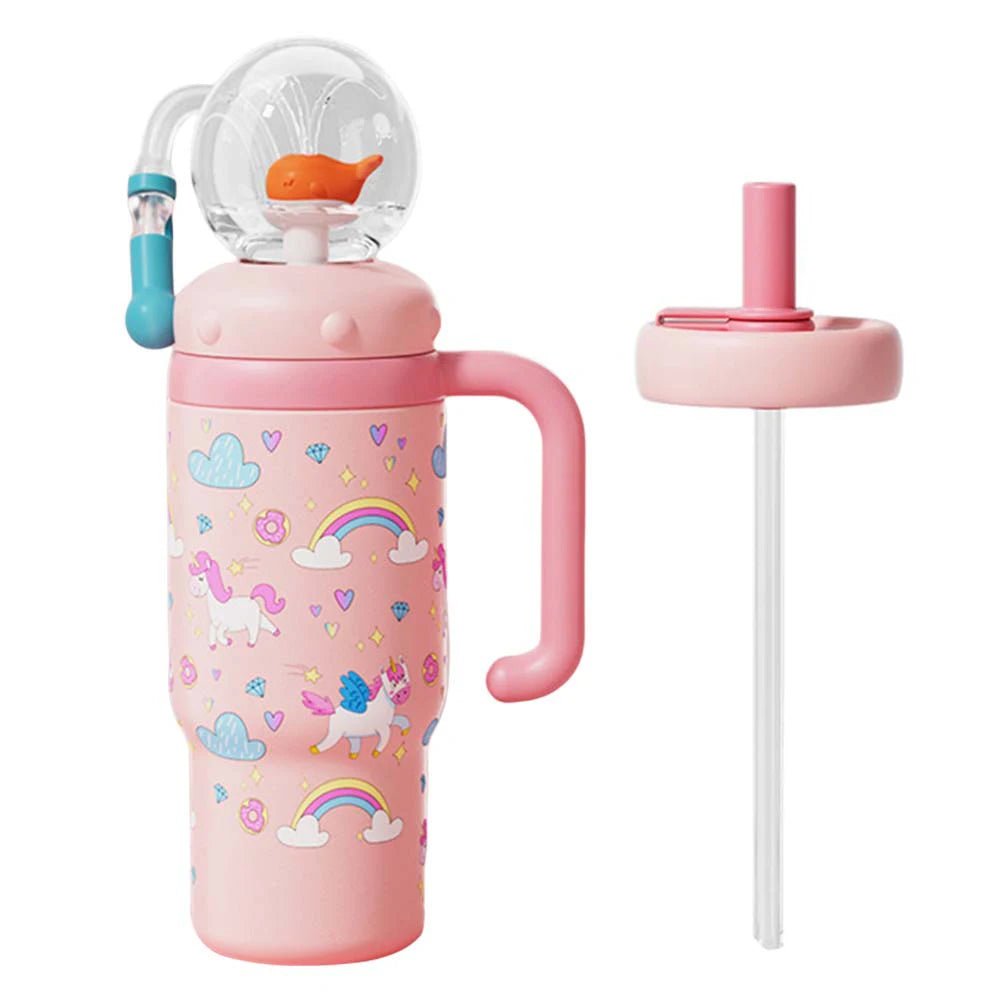 Wal Trinkbecher Edelstahl 710ml Strohhalm auslaufsicher kreativ - flohmarkt-deutschland.shop