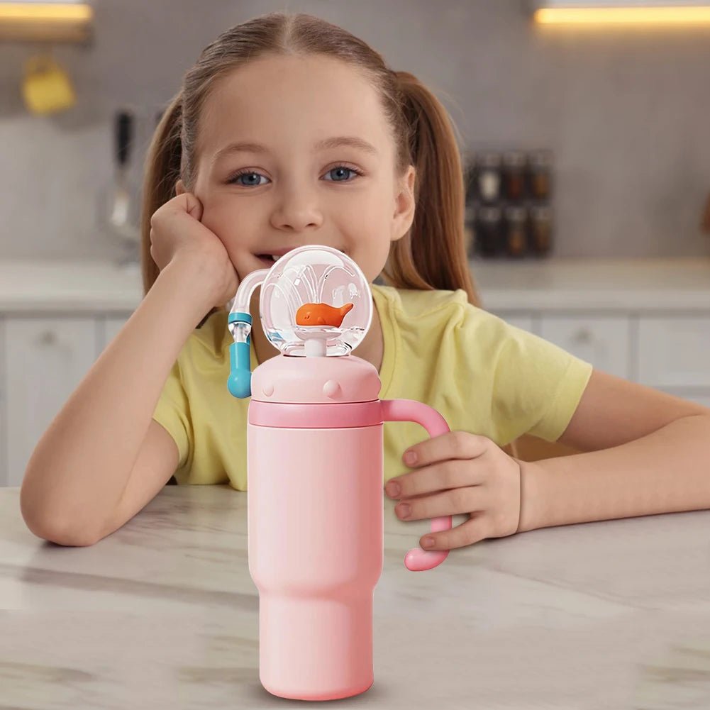 Wal Trinkbecher Edelstahl 710ml Strohhalm auslaufsicher kreativ - flohmarkt-deutschland.shop