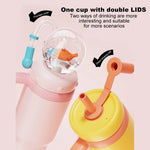 Wal Trinkbecher Edelstahl 710ml Strohhalm auslaufsicher kreativ - flohmarkt-deutschland.shop