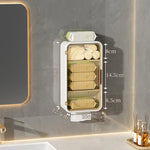 Wandmontierte Aufbewahrungsbox, bohrfreier wandmontierter Badezimmerschrank, magnetische staubdichte Aufbewahrungsbox für Duschraum. - flohmarkt-deutschland.shop