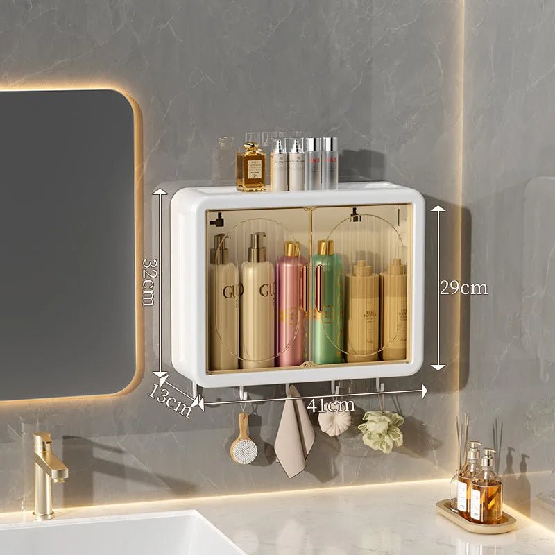 Wandmontierte Aufbewahrungsbox, bohrfreier wandmontierter Badezimmerschrank, magnetische staubdichte Aufbewahrungsbox für Duschraum. - flohmarkt-deutschland.shop