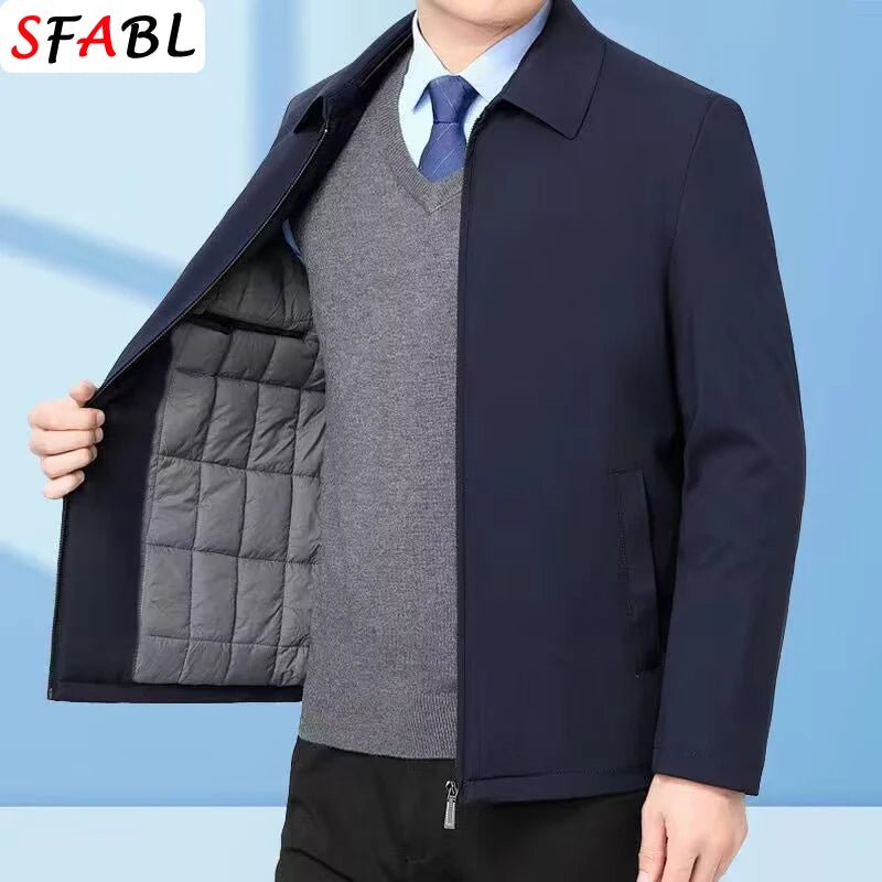 Warme Fleece Herbst Winter Jacken für Männer Business Büro Kleid Mantel Casual männer Winter Jacke Einfarbig Luxus Oberbekleidung mann - flohmarkt-deutschland.shop