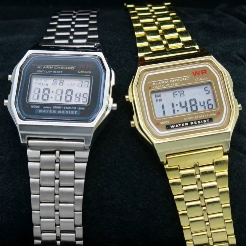 Wasserdicht Retro Uhr Digital Edelstahl Sport Militär Uhren Männer Frauen Elektronische Armbanduhr Uhr - flohmarkt-deutschland.shop