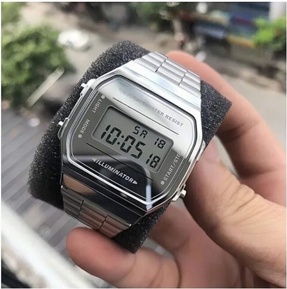 Wasserdicht Retro Uhr Digital Edelstahl Sport Militär Uhren Männer Frauen Elektronische Armbanduhr Uhr - flohmarkt-deutschland.shop