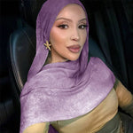 Watercolor Print Hijab Muslim Marble scarf Soft Breathable Sun Protection Lightweight Summer beach Wrap for Women - flohmarkt-deutschland.shop