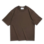 WAVLATII Oversized Summer T shirts for Women Men Brown Casual Female Korean Streetwear Tees Unisex Basic Solid Young Cool Tops - flohmarkt-deutschland.shop