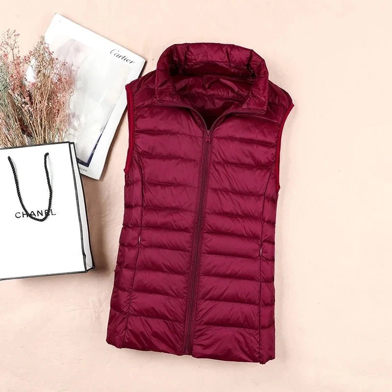 Weiße Ente Unten Jacke Frauen Weste Herbst Winter Ärmellose Weste Warme Leichte Puffer Jacke Weibliche Tops Outwear 8XL - flohmarkt-deutschland.shop