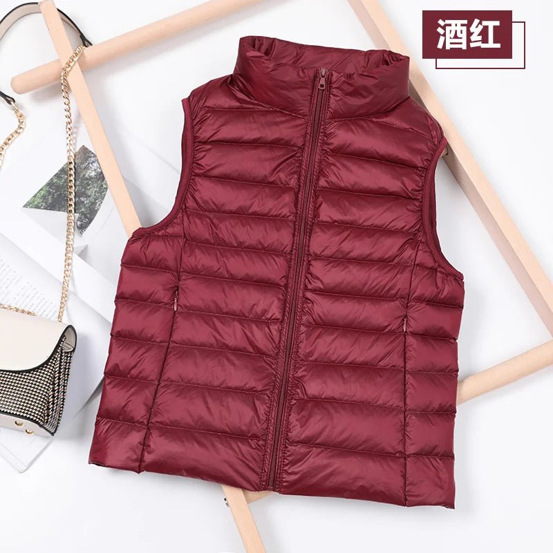 Weiße Ente Unten Jacke Frauen Weste Herbst Winter Ärmellose Weste Warme Leichte Puffer Jacke Weibliche Tops Outwear 8XL - flohmarkt-deutschland.shop