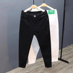 Weiße zerrissene Jeans für Herren, Harem, Jungen, Denim, Distressed, schwarze Hose, Frühling, Sommer, männlich, zerkratzt, Übergröße 40, 42, große Cowboy-Hose - flohmarkt-deutschland.shop