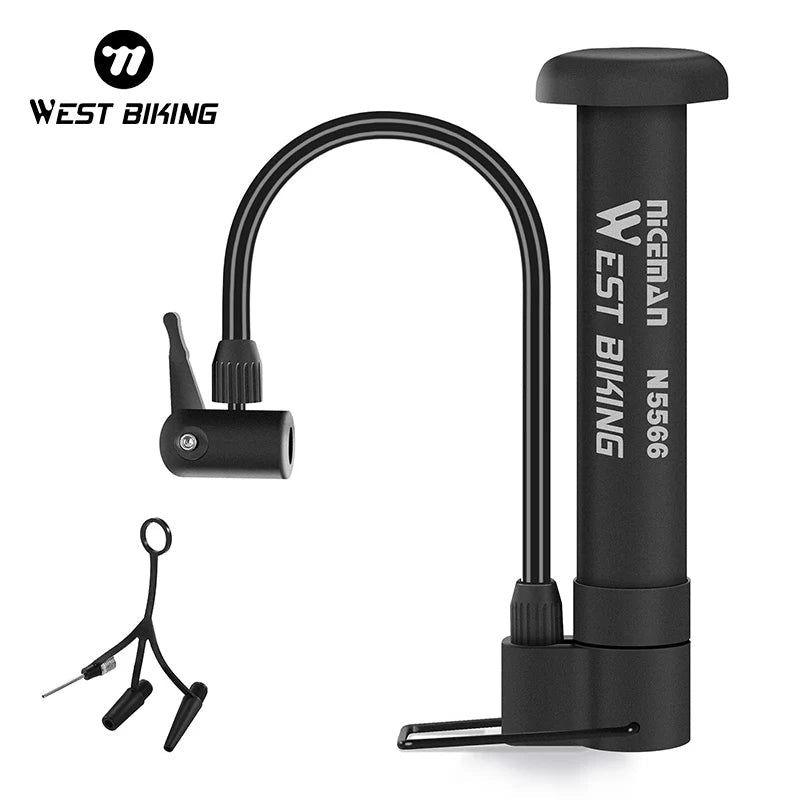 WEST BIKING MTB Bicycle Pump 80 PSI Bike Manual Air Pump Balloon Tire Inflator Schrader Valve Floor Pump Cycling Accesories - flohmarkt-deutschland.shop