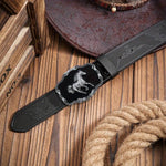 Western men's denim belt, retro belt, wild horse buckle, hip-hop personality, retro style, unisex matching with jeans/casual pan - flohmarkt-deutschland.shop