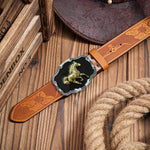 Western men's denim belt, retro belt, wild horse buckle, hip-hop personality, retro style, unisex matching with jeans/casual pan - flohmarkt-deutschland.shop