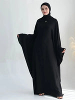 White Pink Black Brown Soft Crepe Khimar Batwing Abaya Damen 2 Piece Muslim Modest Hijab Dresses Set Kaftan Kebaya Robe Women - flohmarkt-deutschland.shop