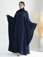 White Pink Black Brown Soft Crepe Khimar Batwing Abaya Damen 2 Piece Muslim Modest Hijab Dresses Set Kaftan Kebaya Robe Women - flohmarkt-deutschland.shop