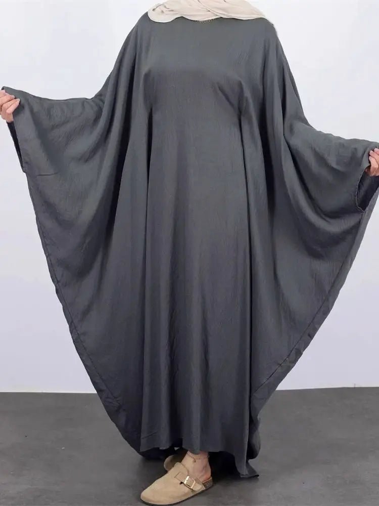 White Pink Black Brown Soft Crepe Khimar Batwing Abaya Damen 2 Piece Muslim Modest Hijab Dresses Set Kaftan Kebaya Robe Women - flohmarkt-deutschland.shop