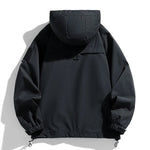 Windjacken Männer Kapuzenjacke Reißverschluss Mantel Fracht Wasserdicht Schwarz Bomber Camping Lose Dünne Softshell Mit Kapuze Wanderjacke - flohmarkt-deutschland.shop