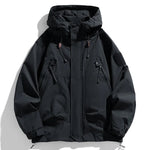 Windjacken Männer Kapuzenjacke Reißverschluss Mantel Fracht Wasserdicht Schwarz Bomber Camping Lose Dünne Softshell Mit Kapuze Wanderjacke - flohmarkt-deutschland.shop