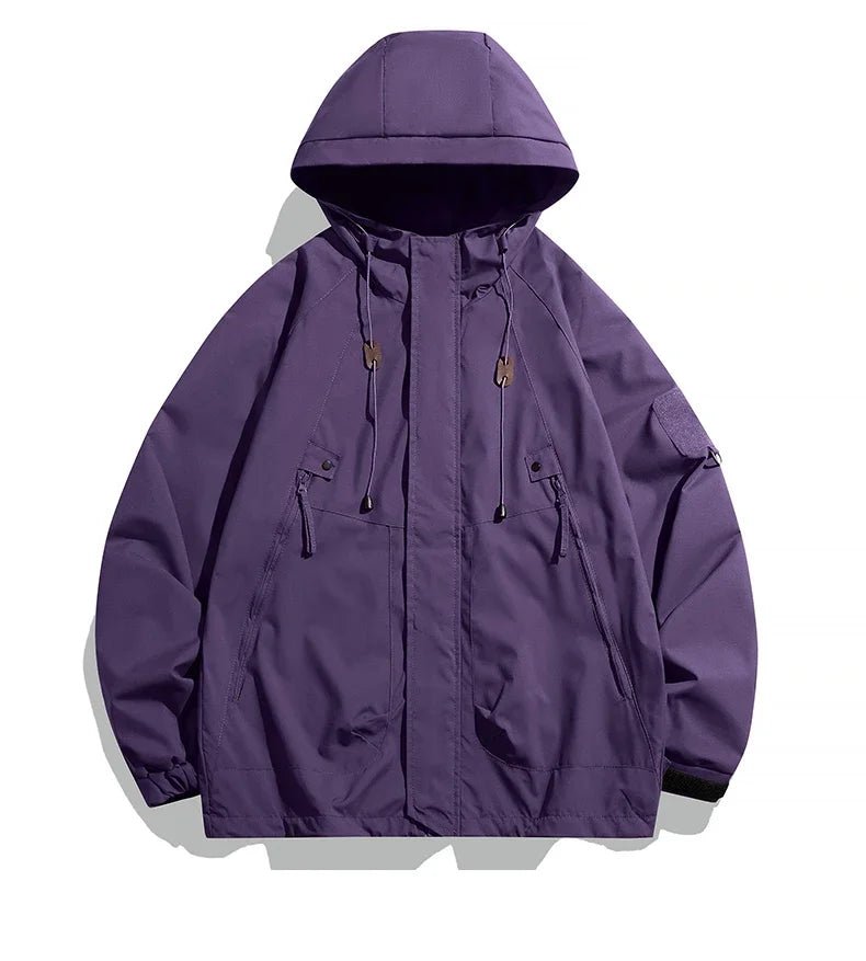Windjacken Männer Kapuzenjacke Reißverschluss Mantel Fracht Wasserdicht Schwarz Bomber Camping Lose Dünne Softshell Mit Kapuze Wanderjacke - flohmarkt-deutschland.shop