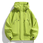 Windjacken Männer Kapuzenjacke Reißverschluss Mantel Fracht Wasserdicht Schwarz Bomber Camping Lose Dünne Softshell Mit Kapuze Wanderjacke - flohmarkt-deutschland.shop