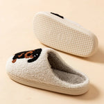 Winter Women's Slippers Cute and Interesting Cartoon Little Black Dog Indoor Warm Comfort Home Bedroom Soft Causal Plush Shoes - flohmarkt-deutschland.shop