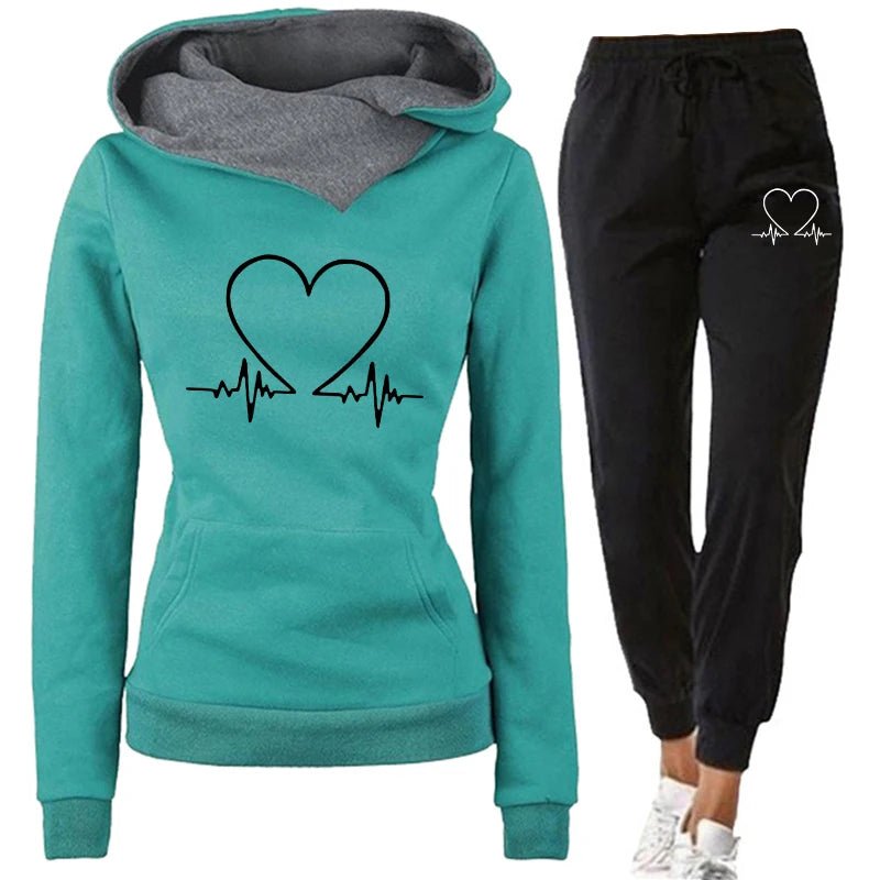 Woman Tracksuit Two Piece Set Winter Warm Hoodies+Pants Pullovers Sweatshirts Female Jogging Woman Clothing Sports Suit Outfits - flohmarkt-deutschland.shop