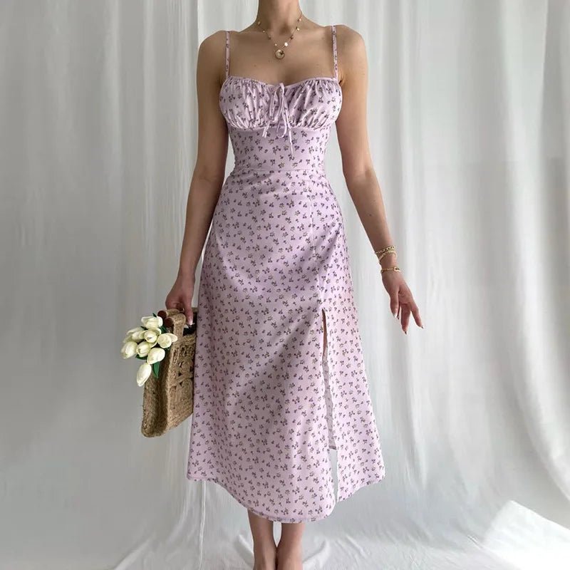 Women Elegant Floral Beach Vacation Bodycon Streetwear Long Dress 2024 Summer Clothes Wholesale Items For Business - flohmarkt-deutschland.shop