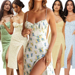 Women Elegant Floral Beach Vacation Bodycon Streetwear Long Dress 2024 Summer Clothes Wholesale Items For Business - flohmarkt-deutschland.shop